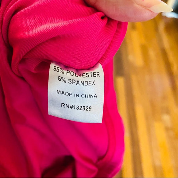 Revolve / Superdown - Mallory Hot Pink High Neck Bodycon Midi Dress - Size Small - Picture 7 of 7